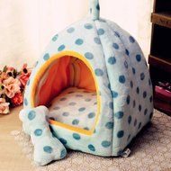 KAKA(TM) Pets Cute Warm Bed Dogs Sleeping House Pink Color Rose Dots M N6