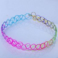Vintage Stretch Tattoo Choker Necklace Pendant Retro Henna Punk Elastic 80s 90s N2