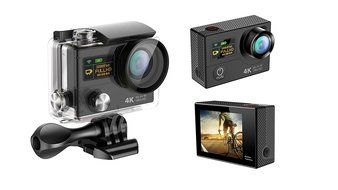 Eken H3R Wifi Action Camera (Black) + 4K25/1080p60 + Dual Screen + 2.4G Remote + Selfie Stick + Charging Dock N4