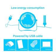 SUNPOLLO Desktop USB Fan, Mini Table Fan for Home and Office (USB Powered, Large Airflow, Personal Cooling, Quiet...