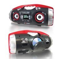 AXESS PBBT2709BL Portable Bluetooth FM Radio/CD/MP3/USB/SD Heavy Bass Boombox (Blue) N6
