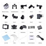 YELIN Wifi Action Camera (Silver) 4K25, 1080p60 170 Degree Lens +Extra 1 Batteries N7