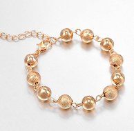 Women Lucky Gold Beads Chain Bangle Charm Cuff Bracelet Jewelry New
