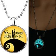Letter WE ARE MEANT SIMPLE TO BE Glow In The Dark Pendant Necklace lovers Gif