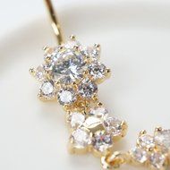 Beauty Crystal Flower Dangle Navel Belly Button Ring Bar Body Piercing Jewelry