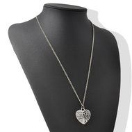 Women 18" Silver Mother and daughter Forever" Heart Pendant Necklace Chain Gift