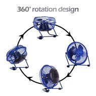 Clip On Desk Fan USB Table Fans (USB OR Battery Powered, Quietness)(Blue) N4