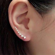 Women Fashion Rhinestone Gold Silver Crystal Earrings Ear Hook Stud Jewelry Gift
