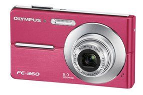 Olympus FE360 8MP Digital Camera with 3x Optical Dual Zoom (Pink) N3