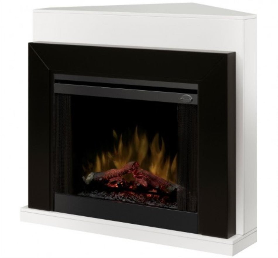 Dimplex Ebony Covertable Corner Electric Fireplace Black/White