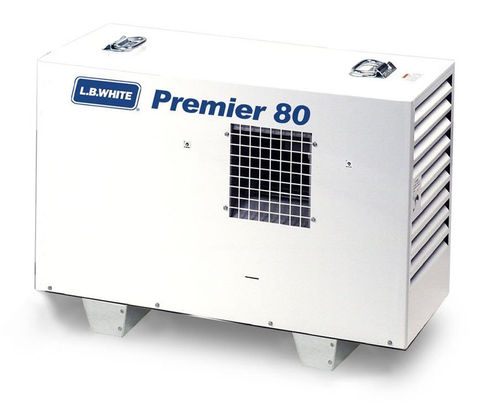 L.B. White TS080N Premier 80N Portable Forced Air Ductable Natural Gas Tent Heater, 80,000 Btuh