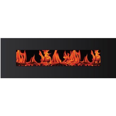 Valencia Widescreen Wall-Mounted Electric Fireplace with Remote Control, Black