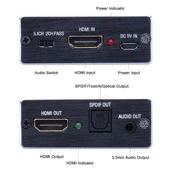 Musou Ultra HD HDMI to HDMI and Optical TOSLINK SPDIF with 3.5mm Stereo Audio Extractor Converter HDMI Audio Splitter... N2