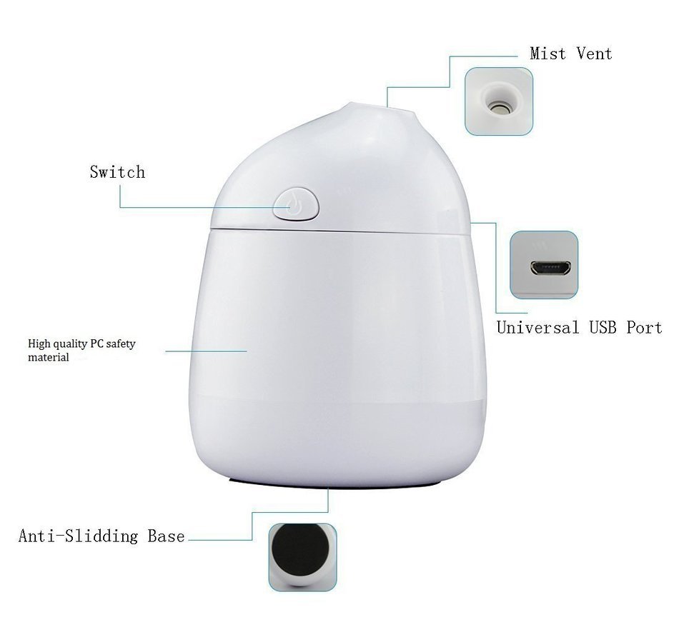 Jhua Mini USB Humidifier Personal Portable Travel Ultrasonic Cool Mist Water Humidifier USB Air Purifier Small... N3