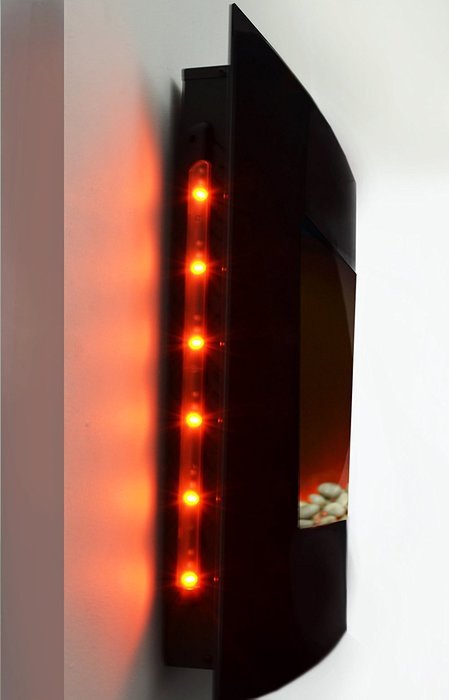 AKDY 36 inch Wall Mount Modern Space Heater Electric Fireplace Tempered Glass W/Remote Control AX-520APB