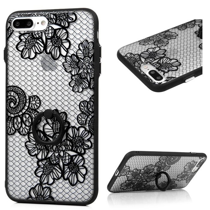 iPhone 7 Plus Case (5.5 inch) - 360 Degree Rotating Ring Holder Kickstand Shockproof Soft TPU Skin Bumper Frame... N6