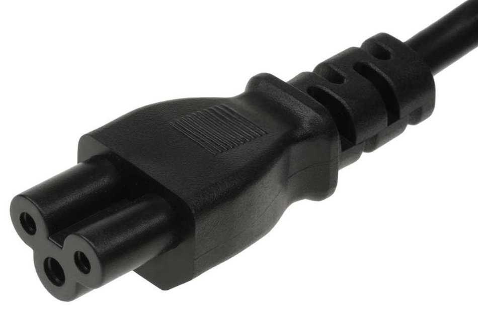 SF Cable Universal 1 feet 3-Slot Notebook AC Power Cord IEC320 C5 to NEMA 5-15P N5