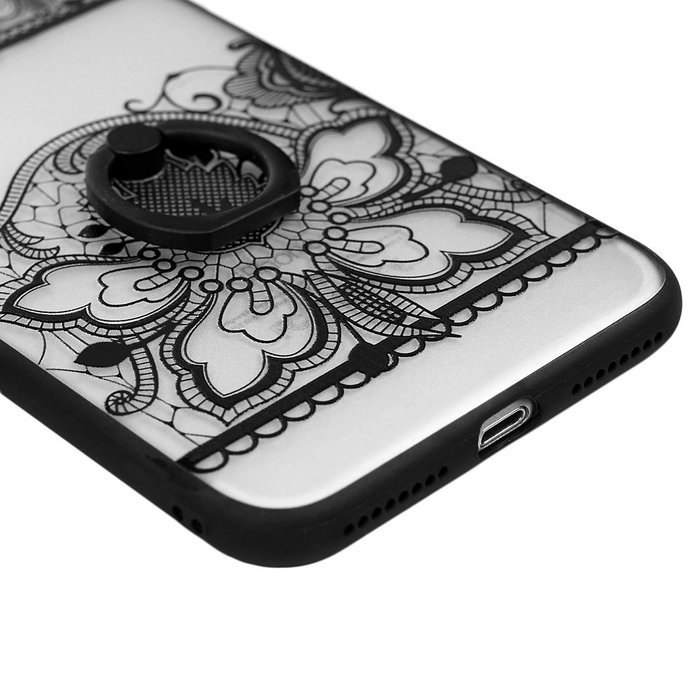 iPhone 7 Plus Case (5.5 inch) - 360 Degree Rotating Ring Holder Kickstand Shockproof Soft TPU Skin Bumper Frame... N8