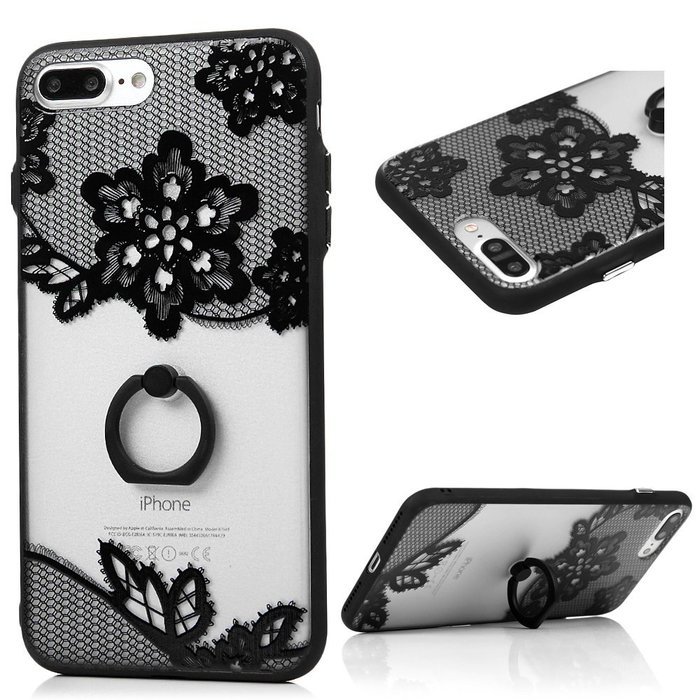 iPhone 7 Plus Case (5.5 inch) - 360 Degree Rotating Ring Holder Kickstand Shockproof Soft TPU Skin Bumper Frame... N11
