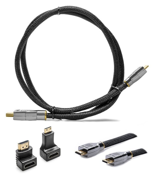 Pwr+ Extra Long 12Ft Mini-HDMI-Cable for Nikon-D3200-D3100-D7000-D7100-D800-D90-D700-D4-D610-D5300, COOLPIX-P510... N8