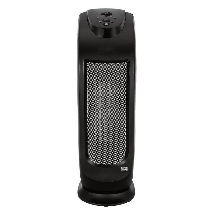 1500W Oscillating Ceramic Tower Heater in Black (Ceramic Tower)