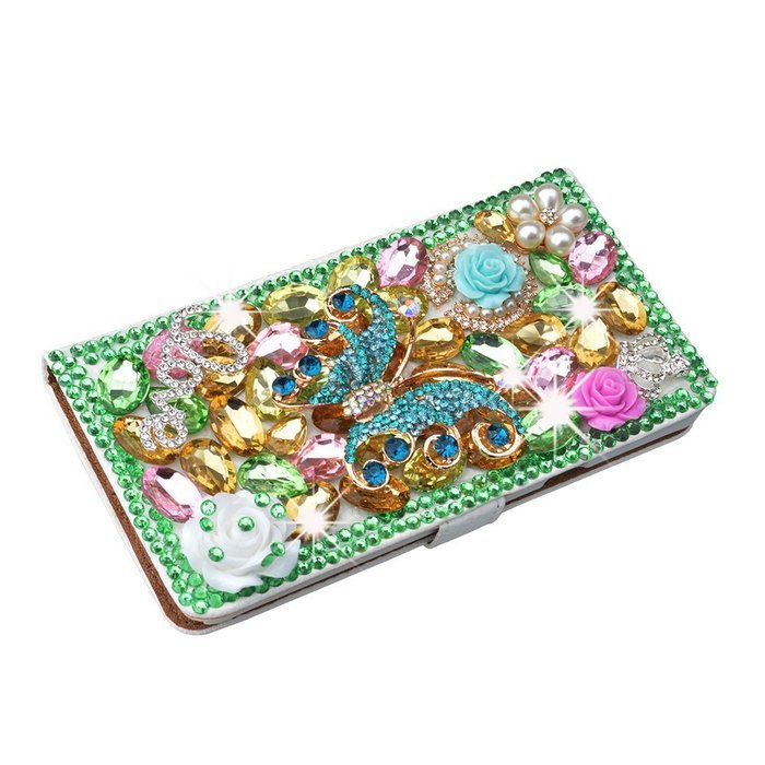 Spritech(TM) PU Leather Bling Phone Case for Samsung Galaxy Grand Prime G530 2015 Edition,Handmade Purple Crystal... N7