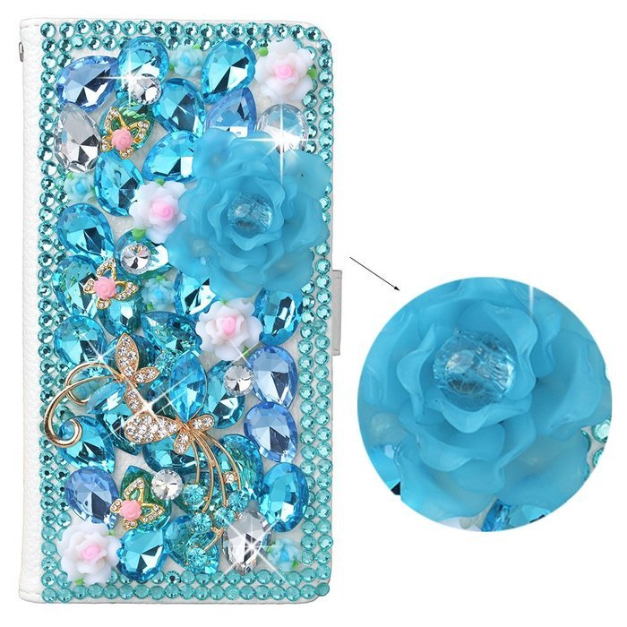 Spritech(TM) PU Leather Bling Phone Case for Samsung Galaxy Grand Prime G530 2015 Edition,Handmade Purple Crystal... N8