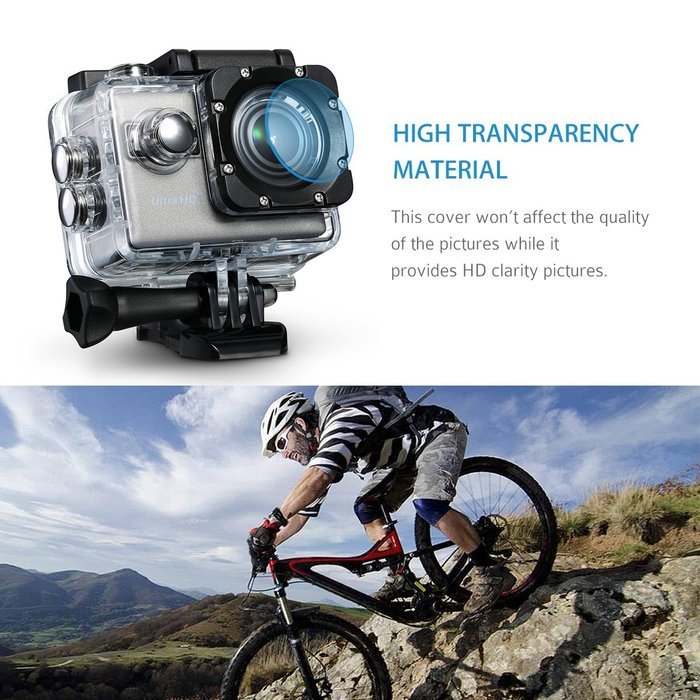 Pictek Waterproof Case for Action Camera, Replacement Underwater Protective Housing Case Up to 98FT(30 Meters)... N3