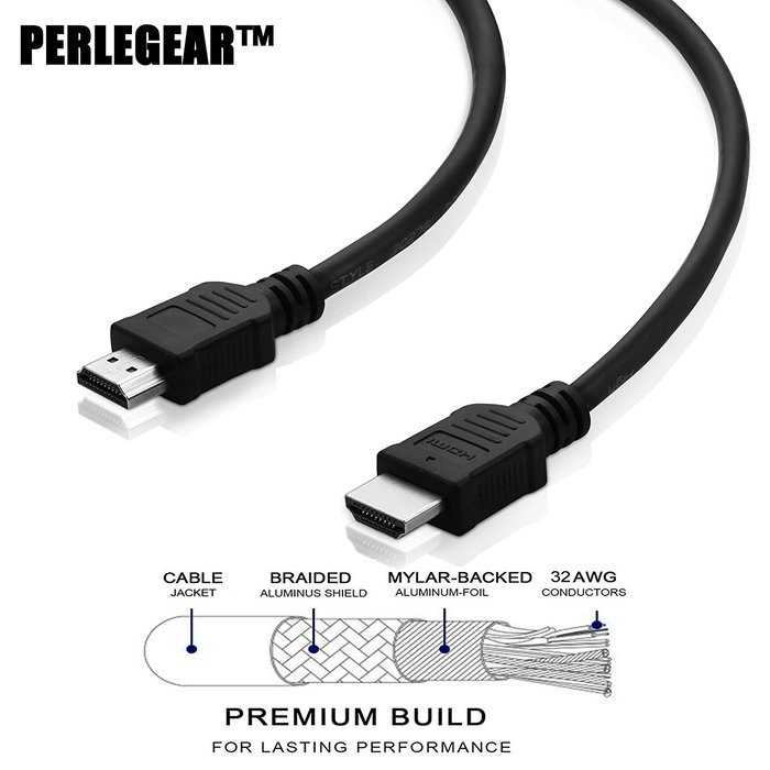 Perlegear HDMI Cable (8.8 Feet) - High-Speed Supports Ethernet, 3D, 4K and Audio Return N6