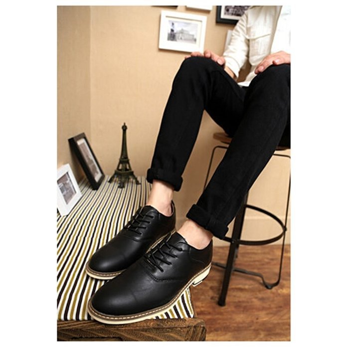 KAKA(TM) Men Fashion Design Spring Autumn PU Leather Lace Up Platform Shoes 40
