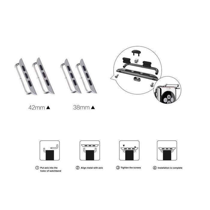 Evtech(tm) for Apple watch (38mm), iWatch Watchband Connector Watch Strap Adapter Strap Connector Accessories