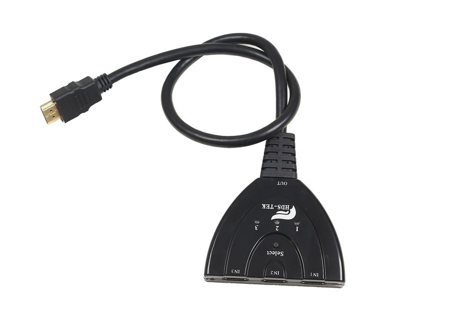 AMASKY Mini HDMI Switcher, 3-In 1-Out (HDMI V1.4) 0f Auto Switch Splitter Cable N3
