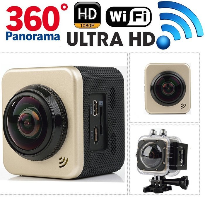 TURNMEON WiFi 360 Degree Panoramic Camera 1920&times;1080 30fps Wireless 360 Lens Action Sports VR Mode 3D Panorama... N4