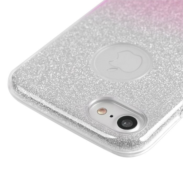iPhone 7 Case (4.7 inch) - 3 in 1 High Protection Shockproof Soft TPU Rubber Outer Case + Shiny Sparkling PVC... N32