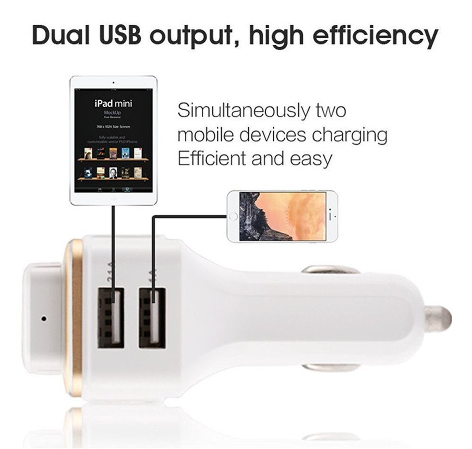 ATD Mini Car Oxygen Bar Anion Air Purification Humidifier Dual USB With Wireless Bluetooth Hands-free Stereo Earphone... N3
