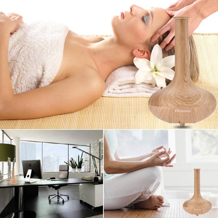 BEW Aromatherapy Diffuser,Wood Grain Cool Mist Ultrasonic Humidifier for Office Home Bedroom Living Room Study... N6