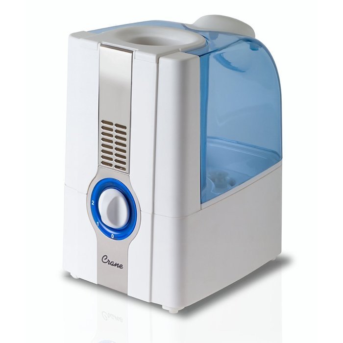 Crane Warm Mist Humidifer, White, 1 Gallon