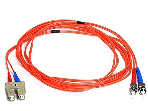 Monoprice 102608 Fiber Optic Cable ST/SC OM1 Multi Mode Duplex 3 Meter (62.5/125 Type), Orange