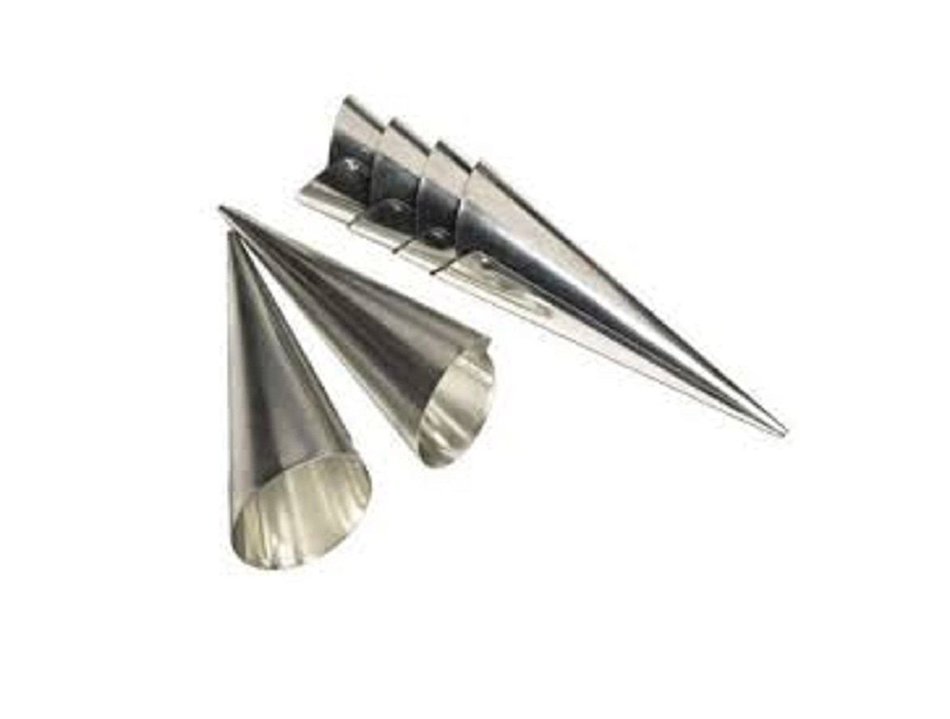 Set of 6 Cream Horn Cases Forms Pastry Dessert Stainless Steel Mold NEW