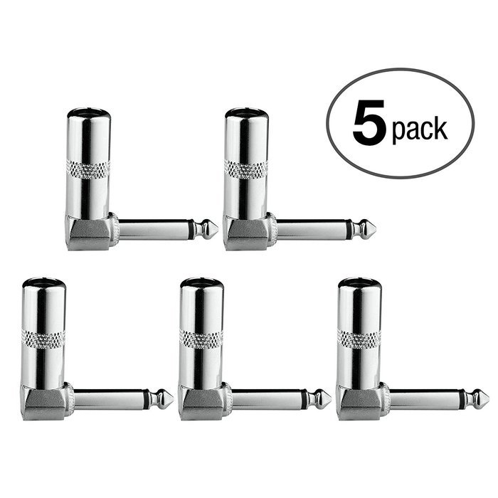 Aurum Cables 3 Pack 6.35mm 90 Degree Angled Mono Male Solder Connector N4