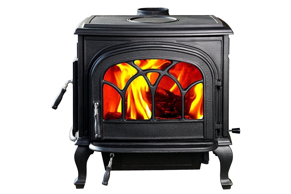 HorseFlame Extra Large Cast Iron Freestanding Wood Burning Stove HF737U Paint Black