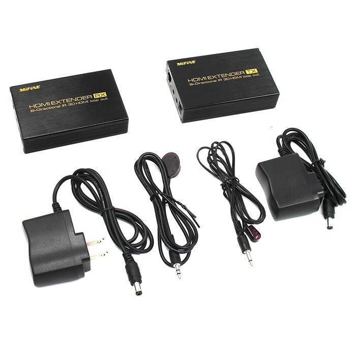 Mifine HDMI Extender Over Single Cat5e/Cat6 UTP Cable up to 60m/200ft with Dual IR Control,Supports HD 1080P EDID 3D N7