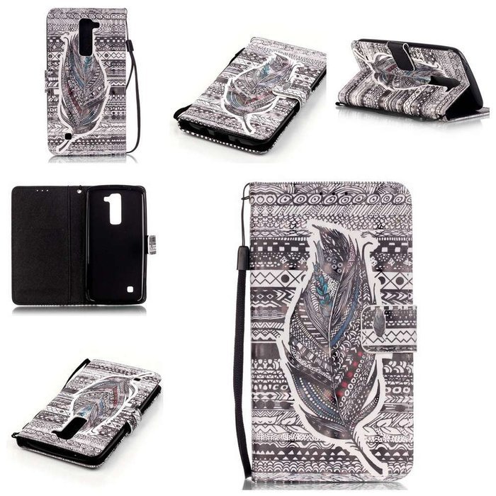 LG K7 Case,LG Tribute 5 Case,Yaheeda [3D Colored Drawing] [Flip Fit] Premium PU Leather Card-Slots Cash-Slots... N14