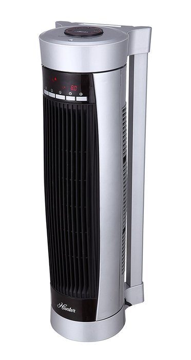 Hunter HPH15-E(Silver) Vertical and Horizontal Oscillating Digital Ceramic Heater with Remote Control (Silver) N2