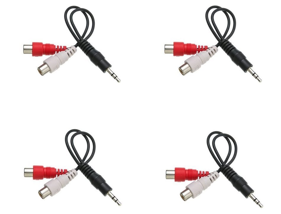 C&E CNE63417 2 x RCA Male, 1 x 3.5mm Stereo Female, Y-Cable 6-Inch Gold Plated Connector, 2-Pack N12