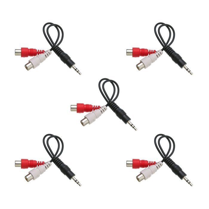 C&E CNE63417 2 x RCA Male, 1 x 3.5mm Stereo Female, Y-Cable 6-Inch Gold Plated Connector, 2-Pack N13