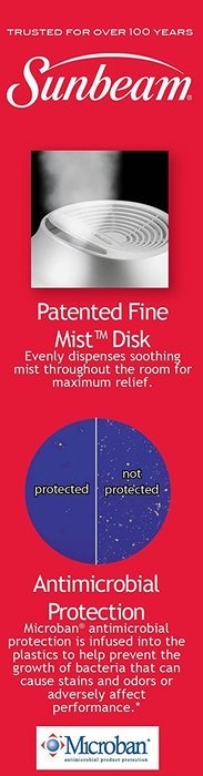 Sunbeam Cool Mist Impeller Humidifier, Filter- Free, 645-800-001N