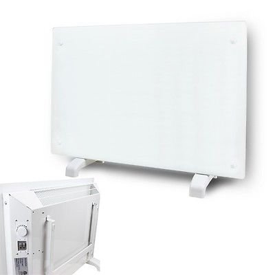 1500 Watt White Glass Panel Heater Silent Energy Saving Wall Mount Heat ETL 110V