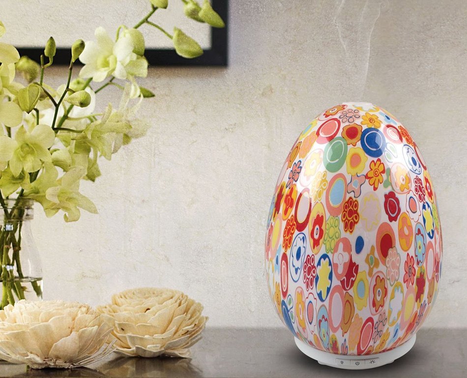 Aimcare Ultrasonic Estelle Glass Cool Mist Aroma Aromatherapy Oil Diffuser Humidifier with 7 Color Changing Lights...