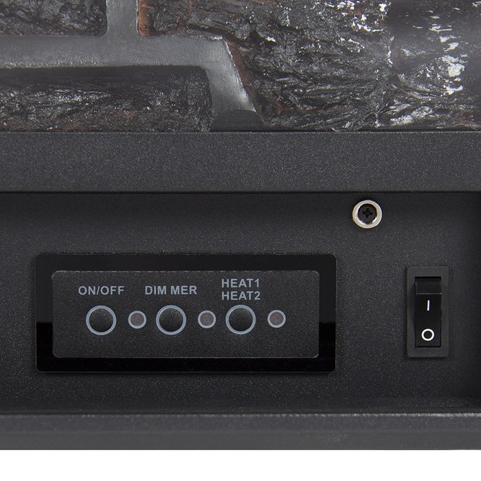 Modern Embedded Fireplace Electric Insert Heater Glass View Log Flame Remote Home - P1 N4